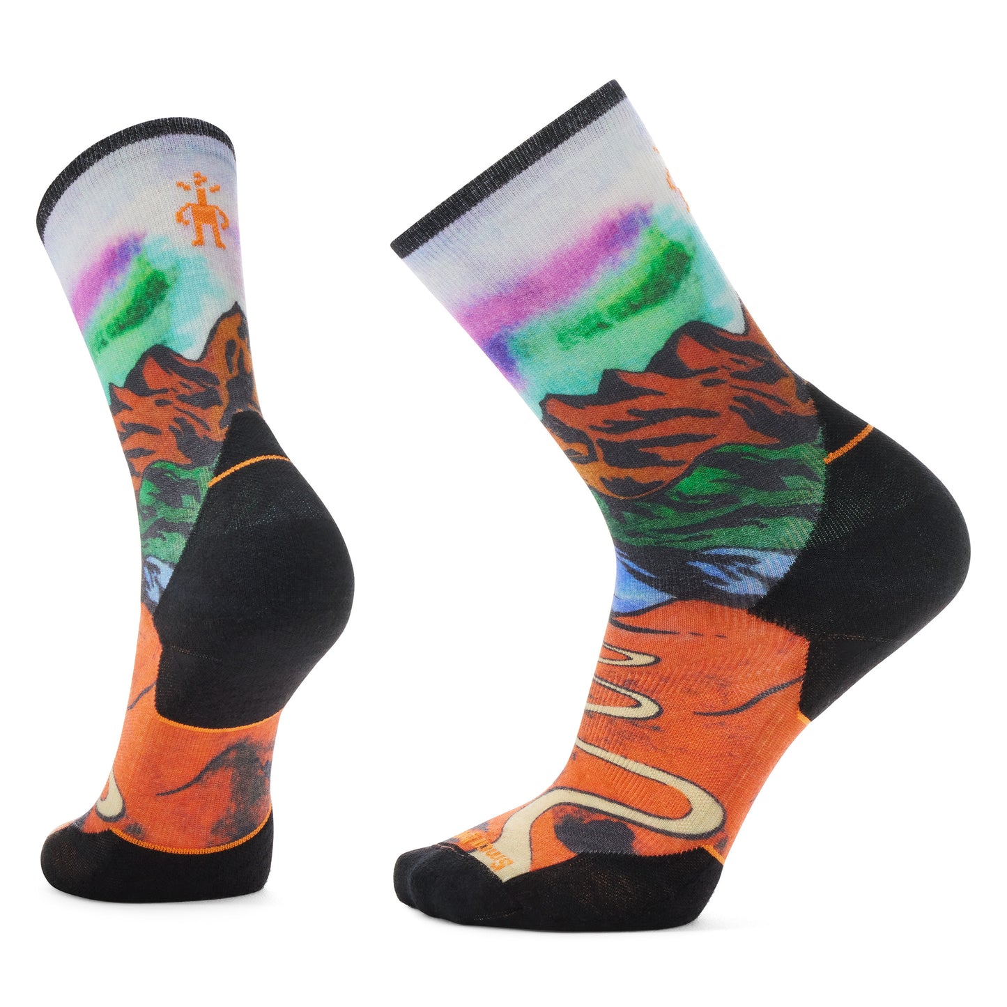 Trail Run Singletrack Print Crew Socks - Men's