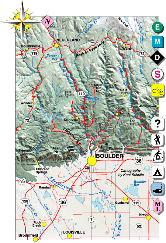 Sky Terrain Maps Boulder/nederland 4th Edition 2