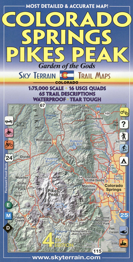 Sky Terrain Maps Colorado Springs, Pikes Peak - 4th Edition 1