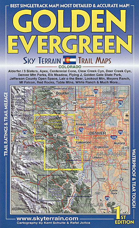 Sky Terrain Maps Golden, Evergreen - 1st Edition 1