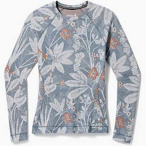Smartwool Classic Thermal Merino Base Layer Crew - Women's - Winter Sky Floral 1