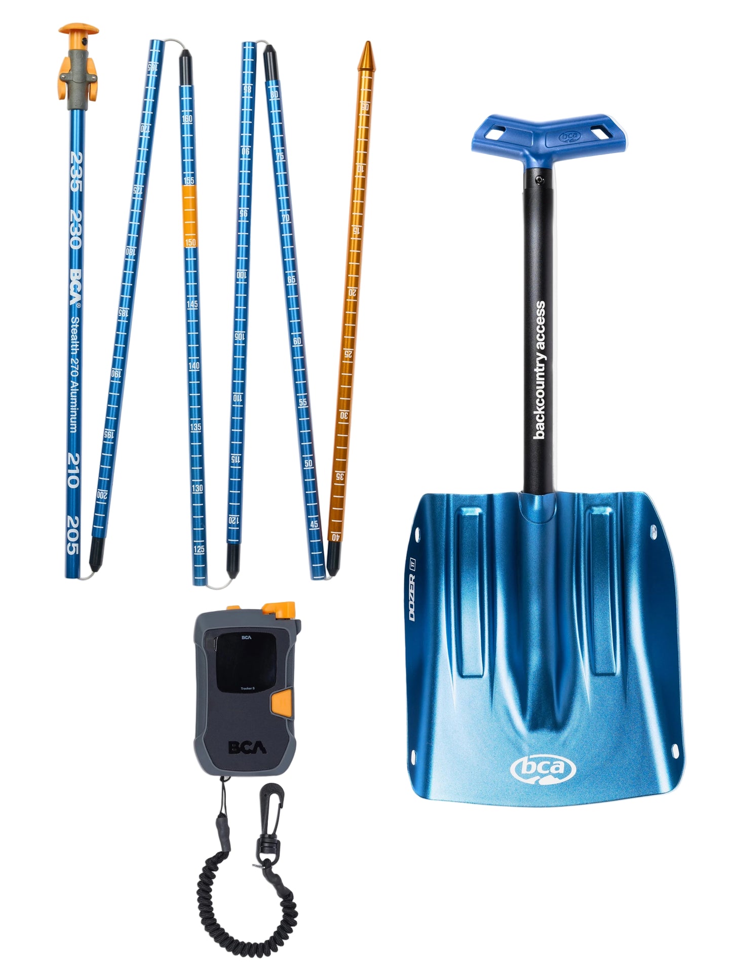 BCA Tracker S Avalanche Rescue Package Including Probe, Shovel, and Beacon