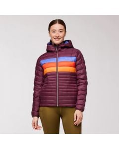 Cotopaxi Fuego Hooded Down Jacket - Women's Wine Stripes