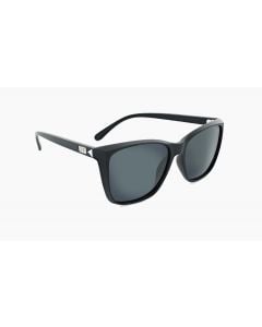 Optic Nerve Diva Rose Sunglasses - Shiny Black and Silver w/ Polarized Smoke Lens