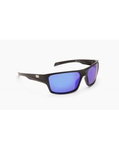Optic Nerve Venture Sunglasses - Matte Black w/ Polarized Smoke Lens / Blue Mirror