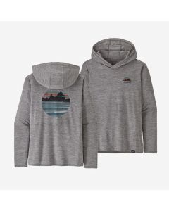 Patagonia Capilene Cool Daily Graphic Hoody - Women's - Skyline Stencil: Feather Grey